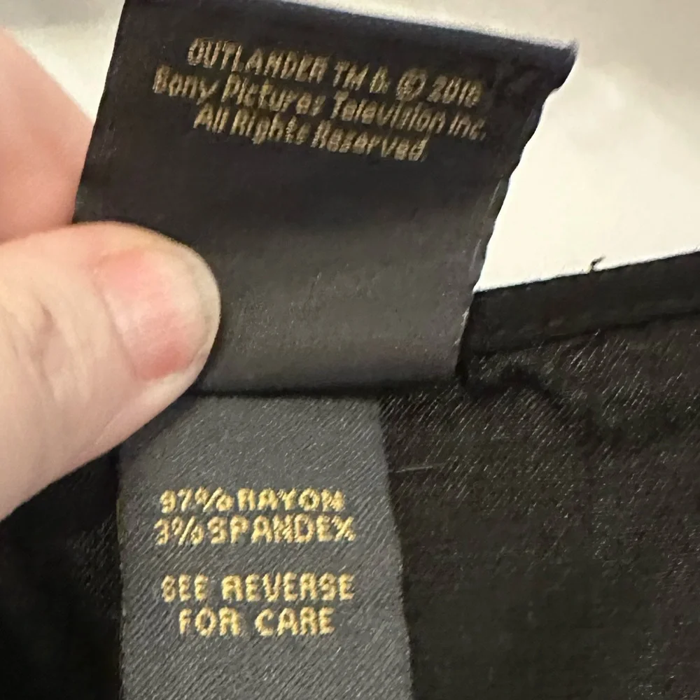 Outlander - Black Cold shoulder Top with Floral Thistle Accents - Picture 6 of 6